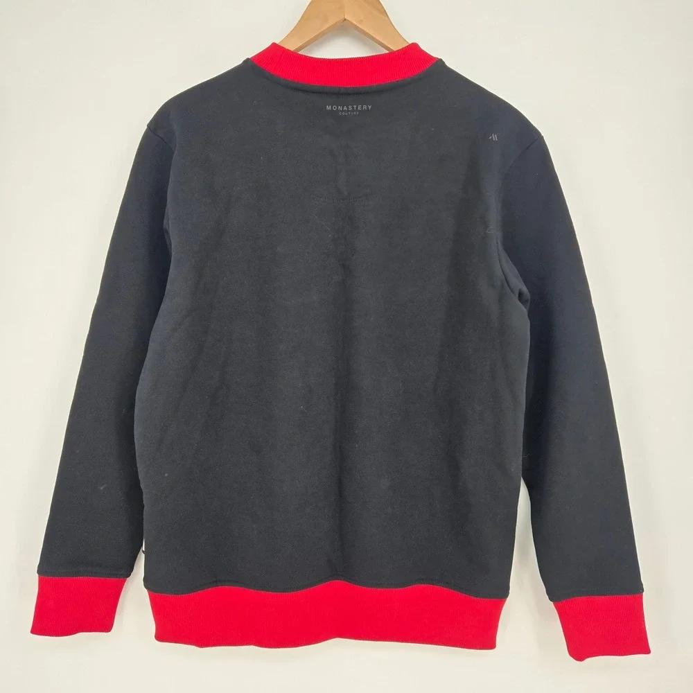 NWT Monastery Couture Sweatshirt Black Red Heart Luxury Cotton Mens M Streetwear - Picture 2 of 10